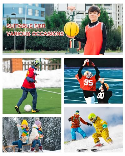 Boys' Thermal Compression Shirt Mock Neck Long Sleeve - Orange, Small