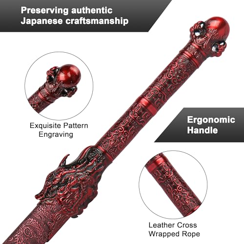 YAXAZA Red Dragon Exorcism Japanese Katana Sword Unsharpened Full Tang Collection