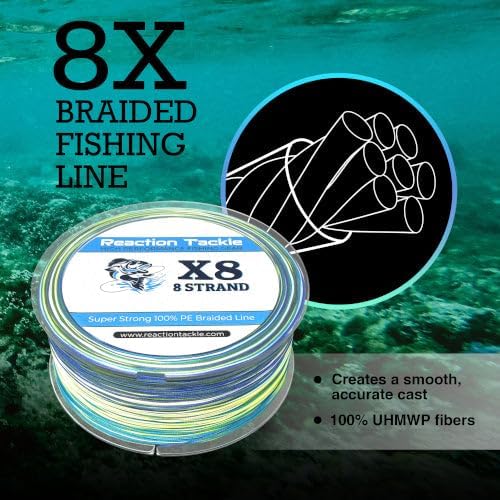 Reaction Tackle Braided Fishing Line - Pro Grade Power for Saltwater & Freshwater | Enhanced Visibility