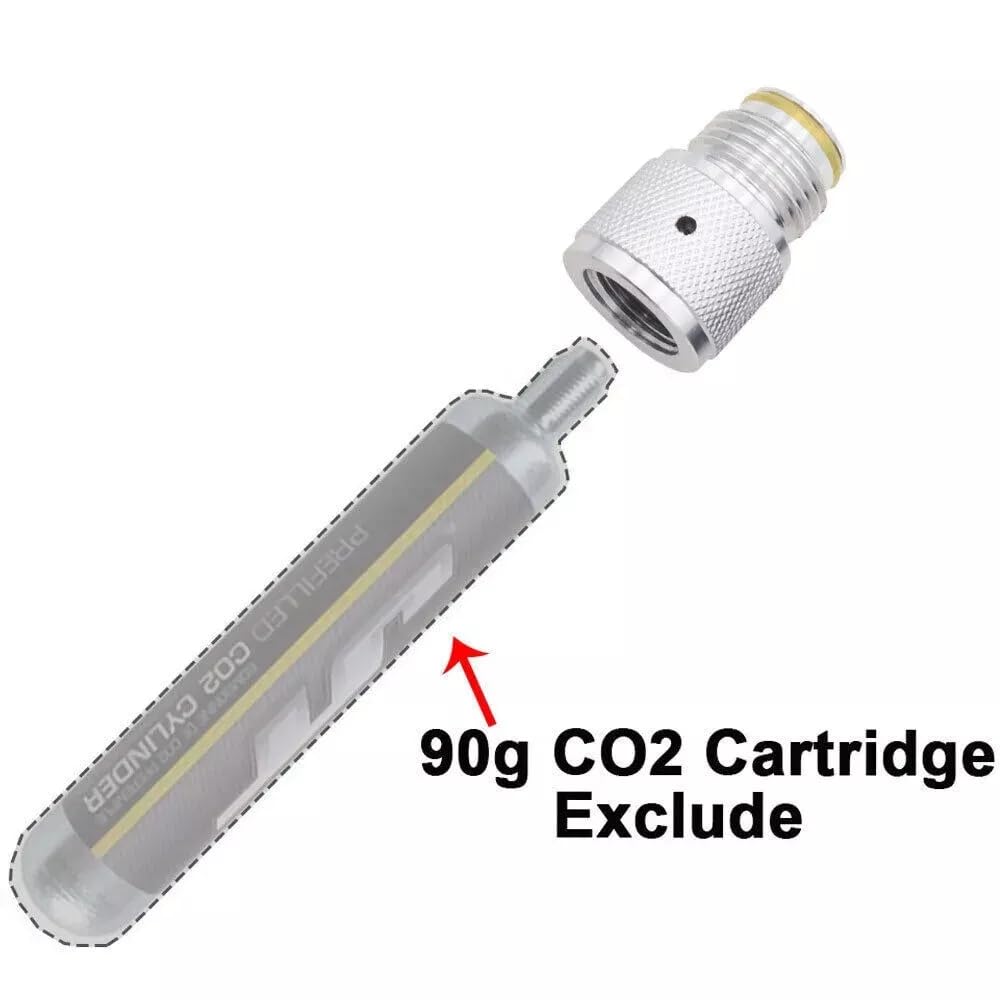 UCCKEYI CO2 Adapter with Rings Compatible with 88G 90G Disposable Co2 Cartridge to G1/2-14 Thread Tank