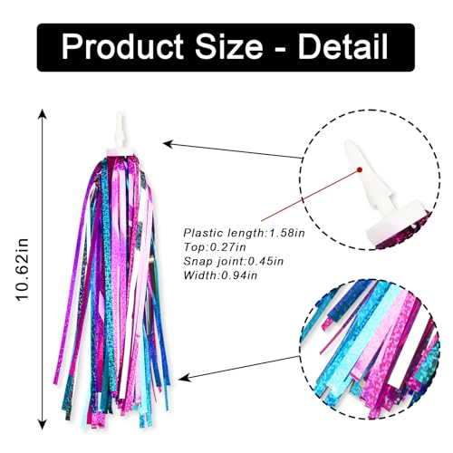 Scooter Streamers - 9.84 Inch Colorful Handlebar Ribbons - Blue & Purple