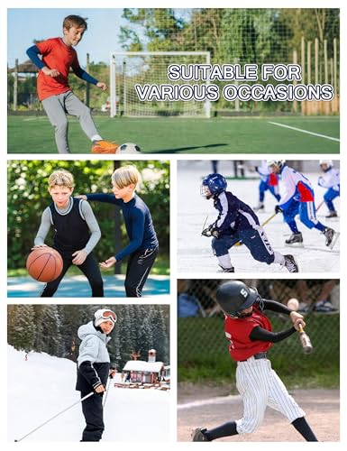 Youth Boys Compression Thermal Shirt - Long Sleeve Mock Neck Fleece - White / Medium
