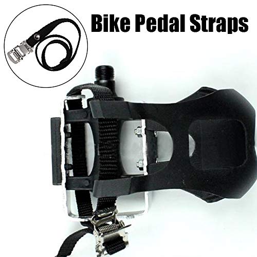 4 Pcs Universal Bike Pedal Toe Straps with Clamp Lock - 50cm