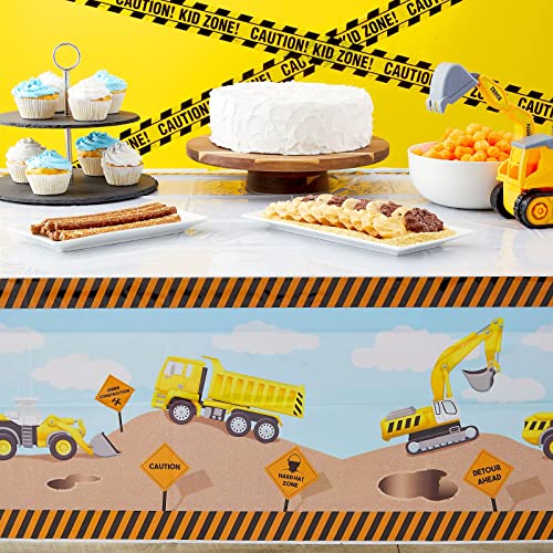 Plastic Construction Tablecloth - 54 x 108 in, 3-Pack for Parties
