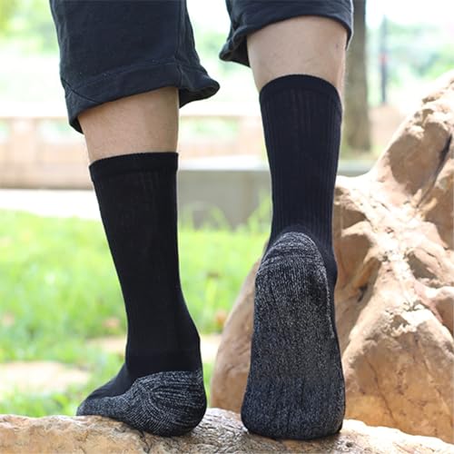 Men's Crew Athletic Socks Moisture Wicking Cushion Sports Socks - 8 Pairs