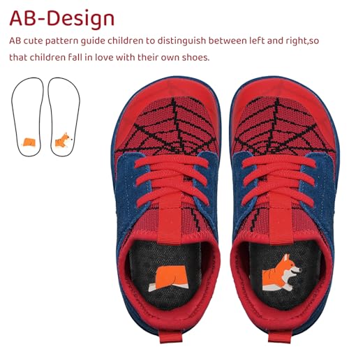 WateLves Toddler & Kids Wide Barefoot Sneakers 8.5 Wide Red Blue Variation
