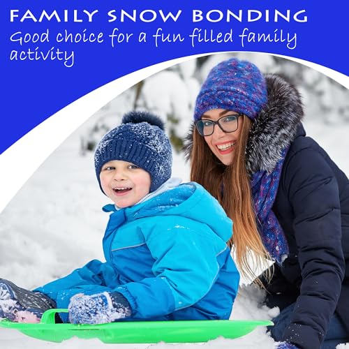 Heavy-Duty Cold Resistant Snow Sled with Handles - Green