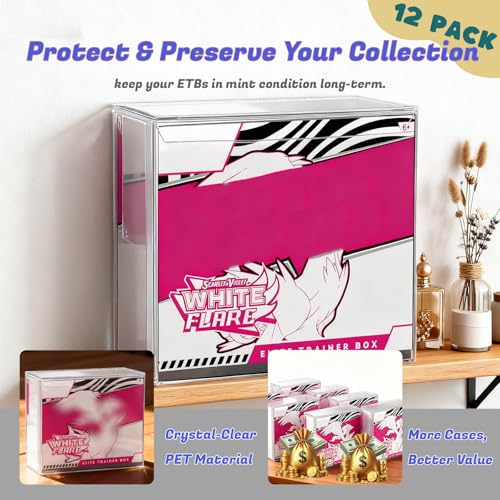12 Pack Elite Trainer Box Protectors - Clear PET Plastic Display Cases