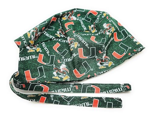 Cotton Scrub Hat - Miami Sports Theme Tie Back Cap