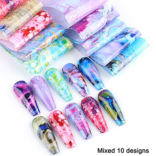 Starry Sky Nail Art Foil Stickers - Flowing Starry Sky, 10 Sheets