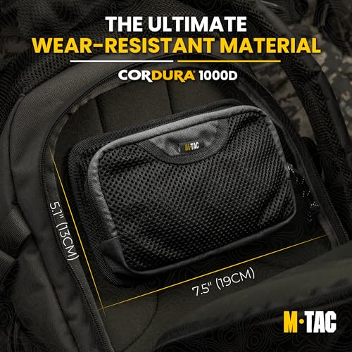 M-Tac Black Mesh Organizer Pouch with Hook & Loop for EDC & Tactical Gear