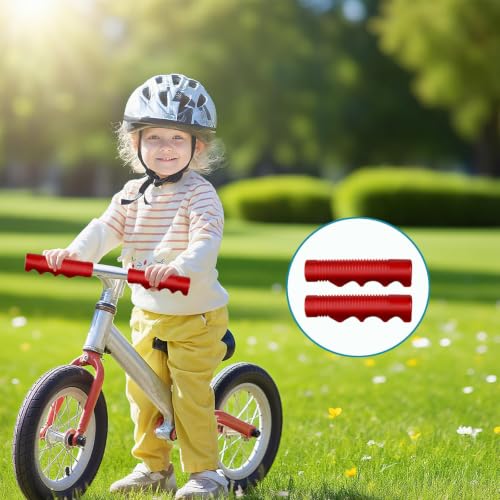 Red 3/4 Inch Bike Handlebar Grips - Antislip Tricycle Grips