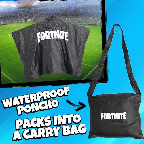 Kids Waterproof Rain Poncho with Fleece Lining - Foldable