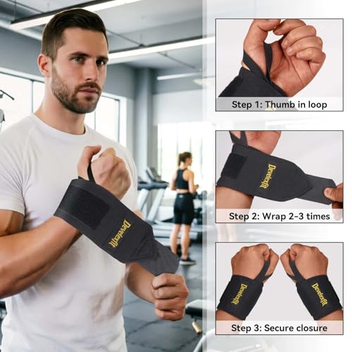 20-Inch Professional Wrist Wraps for Weightlifting - Black