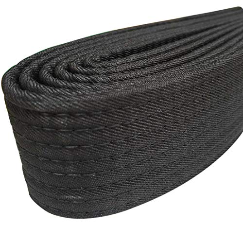 Taekwondo Cotton Martial Arts Ranking Belt for Kids - Black, 220cm