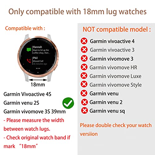 Rose Gold ViCRiOR 18mm Stainless Steel & Mesh Watch Band for Garmin Venu 3S/4/2s/Vivomove 3S & Forerunner 255S/265S