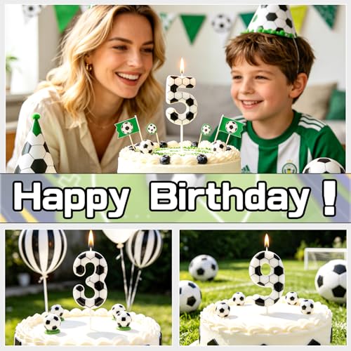 Sports Birthday Candle Set - Number 1 Cake Topper for Celebrations
