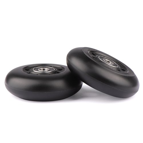 WHEELGOO 2-Pack 76mm PU Caster Board Replacement Wheel Set 90A Compatible with Razor RipStik Classic Air, DLX G Ripsurf (Black)