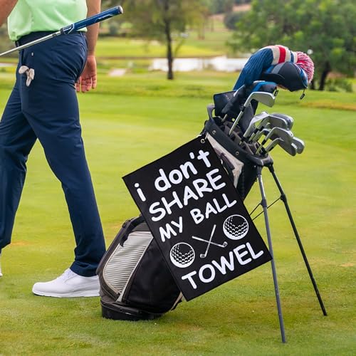 Funny Golf Towel - Durable Waffle Microfiber Club Cleaner with Clip