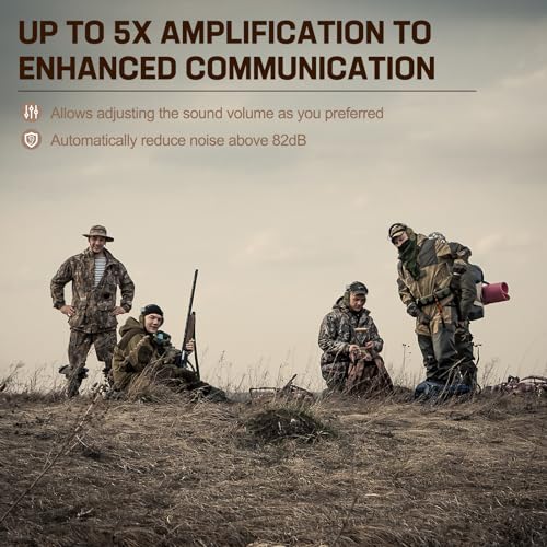 Electronic Ear Protection for Shooting - 5X Amplification, Brown
