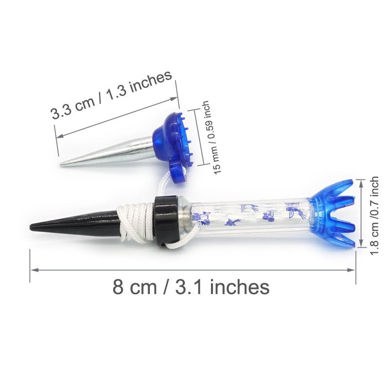FoRapid 3"/80mm Reusable Earth-Friendly Golf Magnet Tee Flex Lift Support Performance Tee/Reduce Resistance/Farther Straighter Drives/8-Prong Durable Rubber Head/8.3" String x3 (Blue)