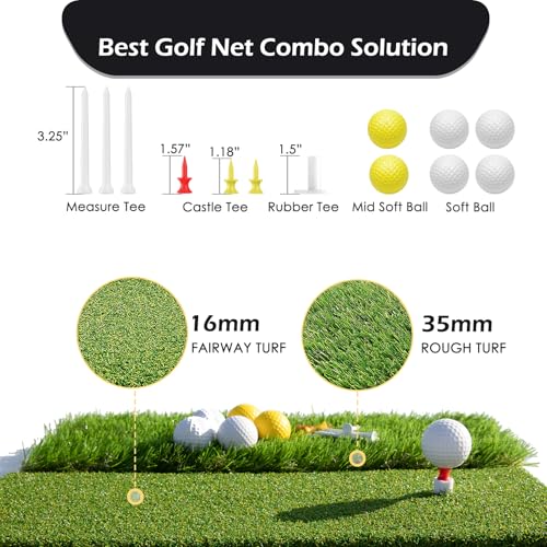 10x7ft Heavy Duty Golf Practice Net with Mat and Accessories