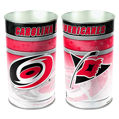 Carolina Hurricanes Metal Wastebasket - 15-Inch Tapered Design