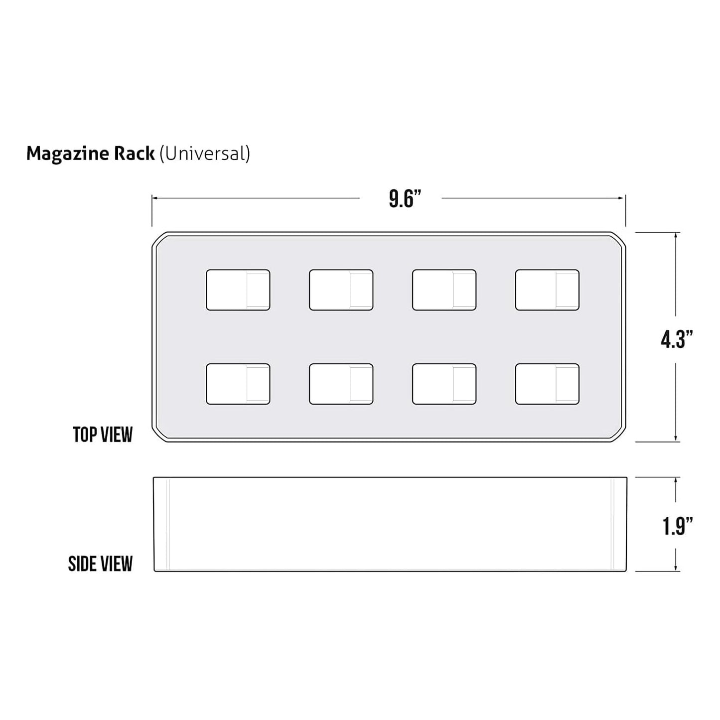 VAULTEK Modular Magazine Rack (8) Slot High Density Foam Ammunition Storage (Universal Magazine Rack)