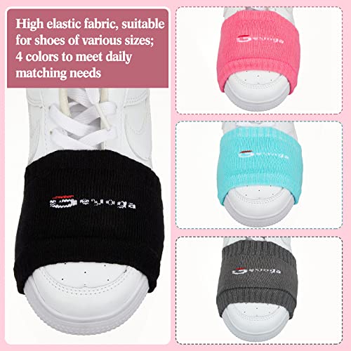 Geyoga Dance Shoe Covers Socks for Dancing on Smooth Floors, 8 Pairs, Black, Gray, Red, Blue