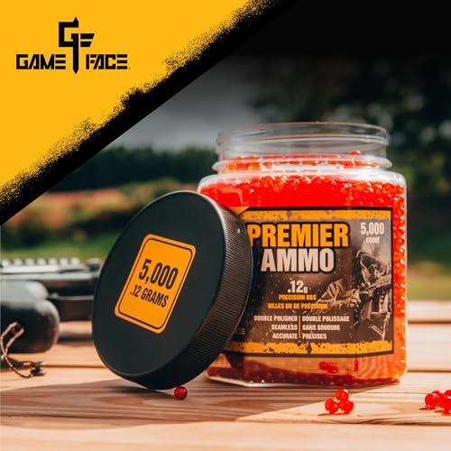6mm Red Airsoft BBs - 5000 Count Screw-Top Jar - 4.06 x 5.00 x 4.06"