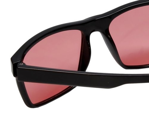 Calabria Sunglasses for Men & Women, Acetate Frame Black/FL-41 Pink Mirror, UV400 Protection, Classic Square Shades for Driving & Outdoor Sports | Model 787P