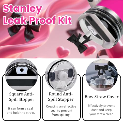 Stanley Cup Accessories Set - 6PCS Black for 30oz & 40oz