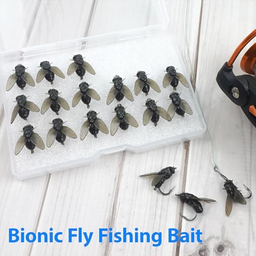 Bionic Fly Fishing Bait Lures Kit - 18pcs Black for Trout & Bass