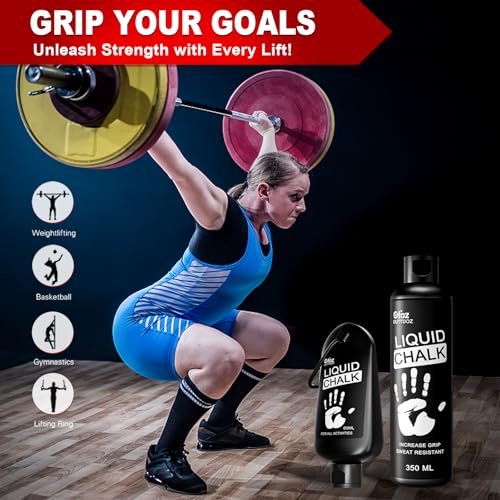 Mess-Free Liquid Chalk for Weightlifting & Climbing - 2 oz & 12 oz