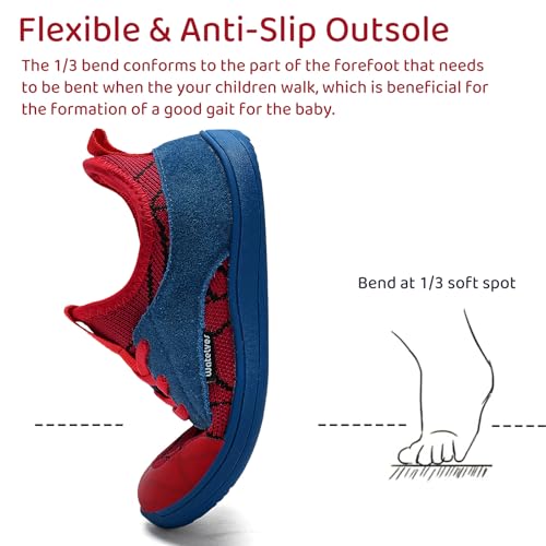 WateLves Toddler & Kids Wide Barefoot Sneakers 8.5 Wide Red Blue Variation