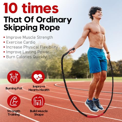 Weighted Jump Rope for Strength Training - 3lb Heavy Skipping Rope