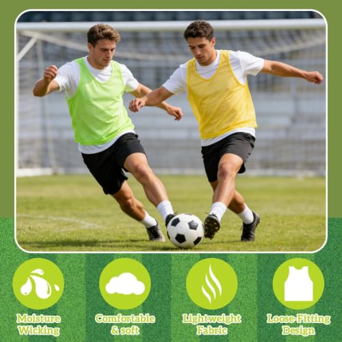 Lightweight Mesh Scrimmage Vests for Youth & Adult Teams - 6/12 Pack