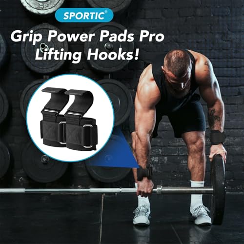Heavy Duty Weight Lifting Hooks - Adjustable Wrist Supports for Deadlifts & Pull-Ups