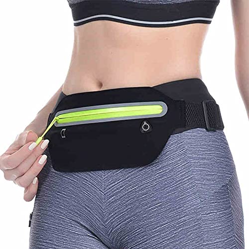 Slim Running Belt - Waterproof Fanny Pack Waist Pouch - Black
