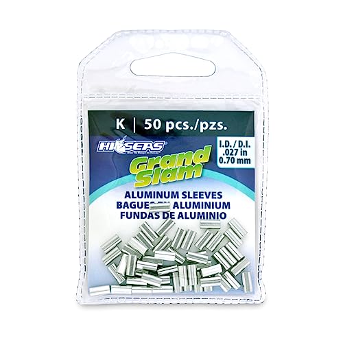 Aluminum Fishing Line Crimp Sleeves - 0.7mm ID, 50 Piece Pack
