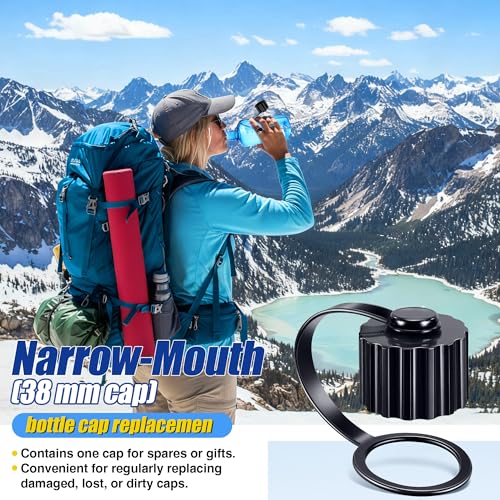 Narrow Mouth Water Bottle Replacement Lid - Black