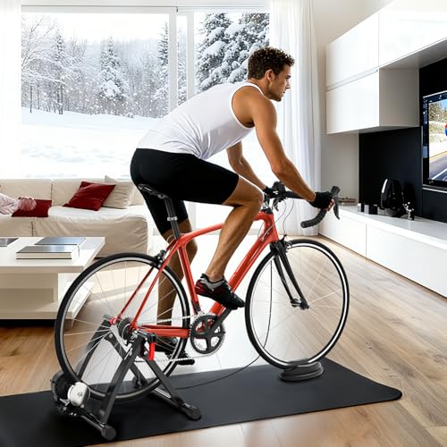 Magnetic Indoor Bike Trainer Stand - 26-28" & 700C Wheels, Black