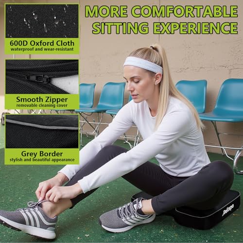 Stadium Seat Cushion for Bleachers - 2-in-1 Black, 2-Piece