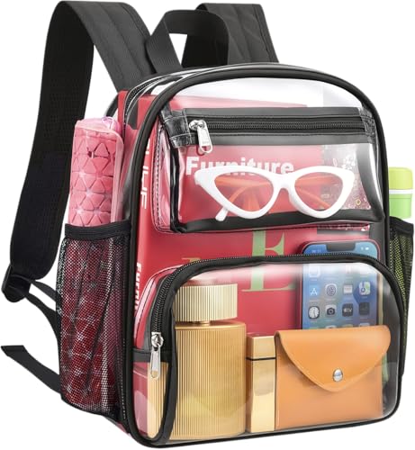 Clear Backpack Stadium Approved - 12x10x6 Transparent Bag