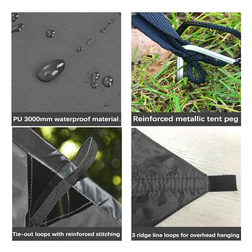 KALINCO Gray 10x16.5FT Camping Tarp Waterproof Rain Fly & Shelter