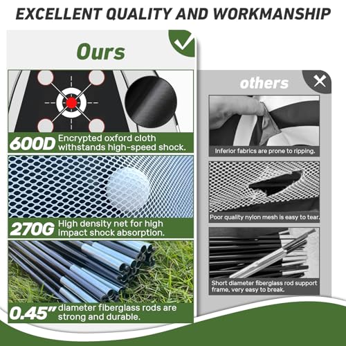 10x7FT Golf Practice Net with Hitting Mat and 5 Balls