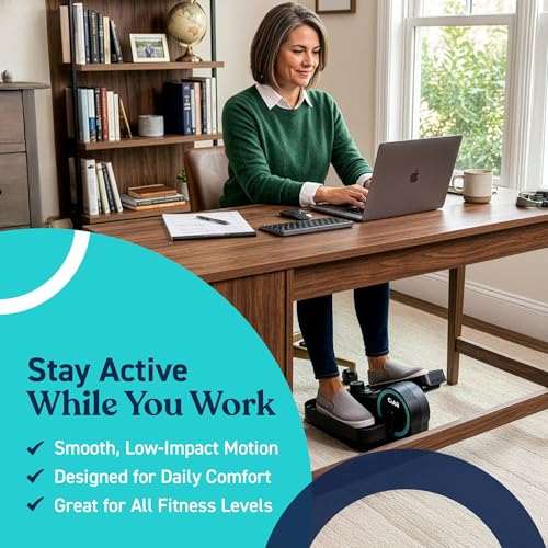 Under Desk Elliptical Bike - Cubii GO Aqua, Portable Leg Exerciser