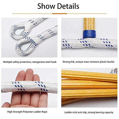 16ft Emergency Fire Escape Rope Ladder 2 Story Flame Resistant Emergency Fire Safety Evacuation Ladder Fast to Deploy Sturdy and Strong Portable and Reusable.