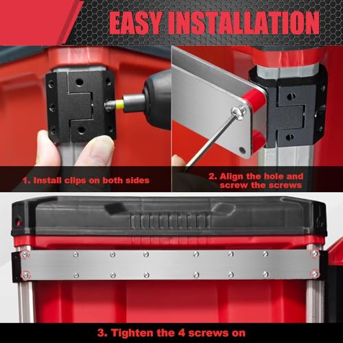 Power Drill Holder Fits for Milwaukee Packout Toolbox,Tape Measure Tool holder,Hanging Screwdrivers, Wrenches on The Side for Packout Toolbox Organizer