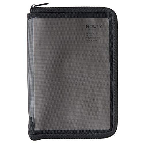 B6 Notebook Cover with Mesh Storage Pocket - Black